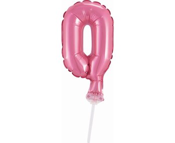 Balon foliowy, cyfra 0, 13 cm, różowy - GoDan