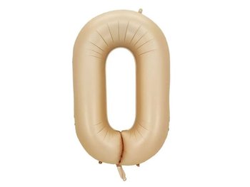 Balon foliowy "cyfra 0", beżowa, 100 cm [balon na hel] - PartyPal