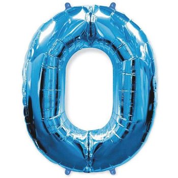 Balon foliowy, cyfra 0, niebieski, 101 cm - Flexmetal