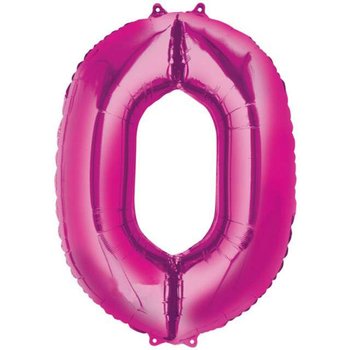 Balon foliowy, cyfra 0, różowy, 86 cm - Amscan