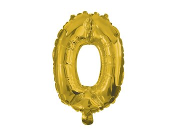 Balon foliowy cyfra 0 złota - 33 cm - Procos