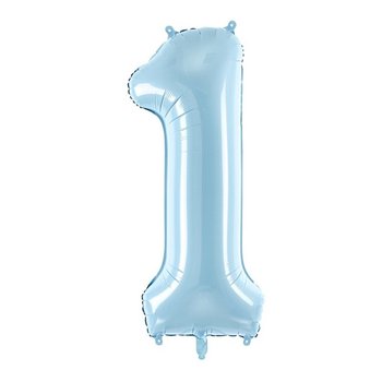 Balon foliowy, cyfra 1, 86cm, błękitny - NiebieskiStolik