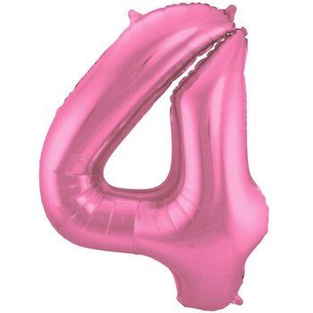 Balon foliowy, cyfra 4, 86 cm, różowy - Folat
