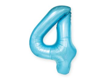 Balon foliowy "cyfra 4", niebieska, 100 cm [balon na hel] - Inna marka