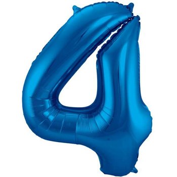 Balon foliowy, cyfra 4, niebieski, 86 cm - Folat