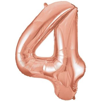 Balon foliowy, cyfra 4, różowy, 86 cm - Unique