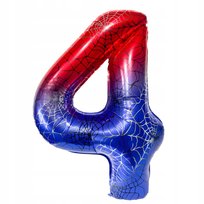 BALON FOLIOWY CYFRA 4 SPIDERMAN SPIDEY AVENGERS NA HEL URODZINY 100 CM
