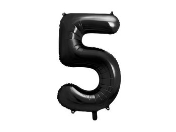 Balon foliowy, cyfra 5, czarna, 86 cm - PartyDeco