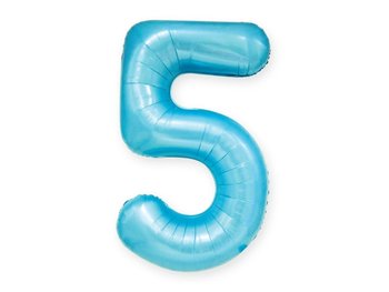 Balon foliowy "cyfra 5", niebieska, 100 cm [balon na hel] - Inna marka