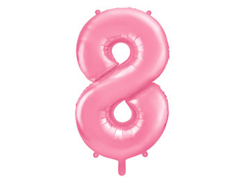 Balon foliowy, Cyfra 8, 86 cm, różowy - PartyDeco