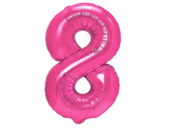 Balon foliowy "cyfra 8", ciemno różowa, 100 cm [balon na hel] - Inna marka