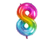 Balon foliowy cyfra 8 tęczowy - 86 cm - 1 szt. Folat