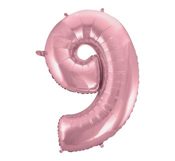 Balon foliowy, Cyfra 9, 92 cm, różowy - GoDan