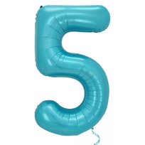 Balon foliowy cyfra niebieska lazur 100 cm - 5