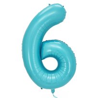 Balon foliowy cyfra niebieska lazur 100 cm - 6
