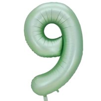 Balon foliowy cyfra zielony metaliczny pistacja 100cm - 9