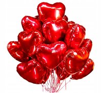 Balon Foliowy Czerwone Serce Serca Walentynki Valentine's Day 10 szt Greenzone
