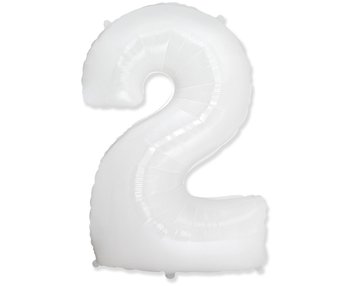 Balon Foliowy Fx - "Number 2" Biały, 85 Cm - Flexmetal