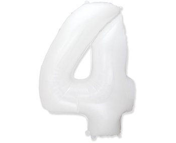 Balon Foliowy Fx - "Number 4" Biały, 85 Cm - Flexmetal