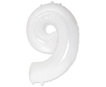 Balon Foliowy Fx - "Number 9" Biały, 85 Cm - Flexmetal