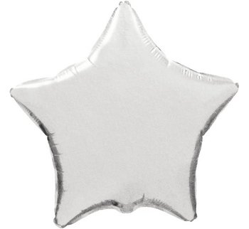 Balon foliowy, gwiazda, 18", srebrny - Flexmetal