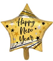 Balon Foliowy Gwiazda Happy New Year Złota 45 Cm