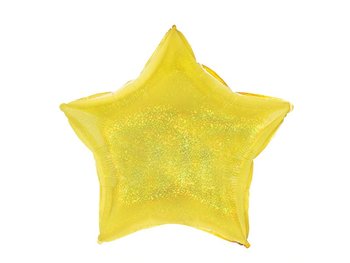 Balon foliowy gwiazda, holograficzny złoty, 45 cm (18 cali) - Inna marka