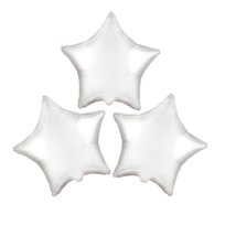 Balon foliowy gwiazdka, Srebrna, 23cm, 3 szt.