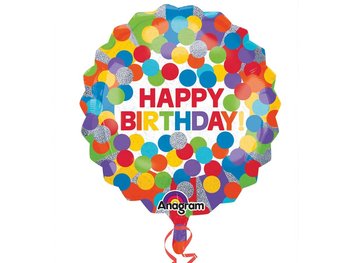 Balon foliowy Happy Birthday - 71 cm - 1 szt. - Amscan