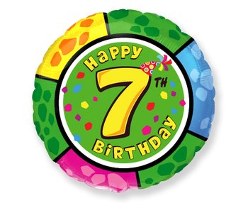 Balon foliowy, Happy Birthday 7th, 18" - Flexmetal