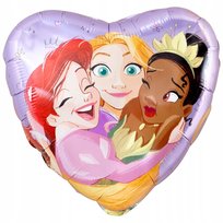 Balon foliowy Heart Disney Princess Śnieżka, Arielka, Jasmine, Vaiana
