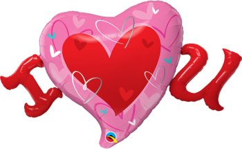 Balon foliowy "I Heart U" 46 - Qualatex