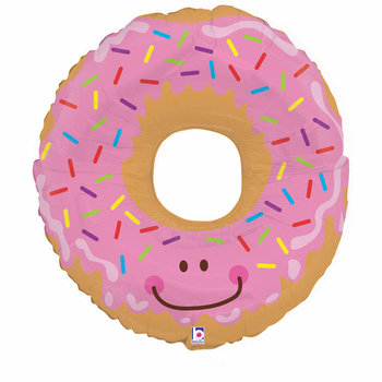 Balon Foliowy - Kolorowy pączek uśmiechnięty donut 76cm, Grabo - Arpex