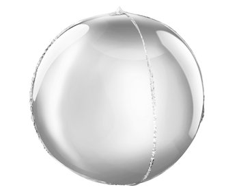 Balon foliowy, kula, 16", srebrny