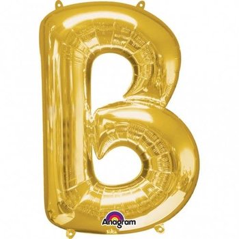 Balon foliowy litera "B" złota - 22 x 33 cm - Amscan