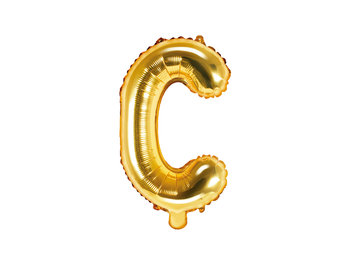 Balon foliowy, litera C, złoty, 35 cm - PartyDeco