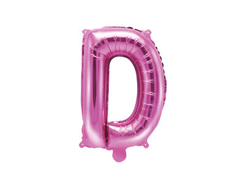Balon foliowy, Litera D, 35 cm, ciemny różowy - PartyDeco