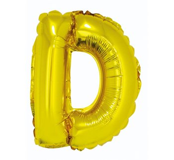 Balon foliowy, litera D, złoty, 35 cm - GoDan