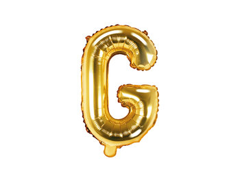 Balon foliowy, litera G, złoty, 35 cm - PartyDeco