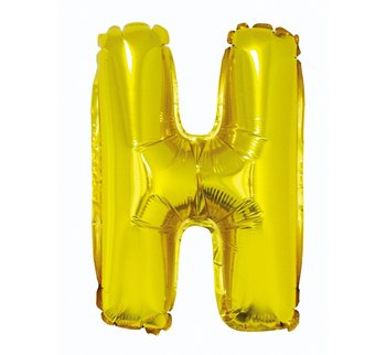 Balon foliowy, litera H, złoty, 35 cm - GoDan