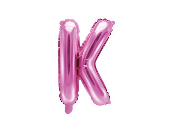 Balon foliowy, Litera K, 35 cm, ciemny różowy - PartyDeco