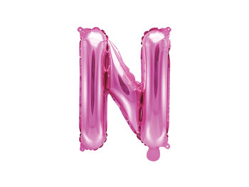 Balon foliowy, Litera N, 35 cm, ciemny różowy - PartyDeco