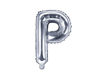 Balon foliowy, litera P, srebrny, 35 cm - PartyDeco