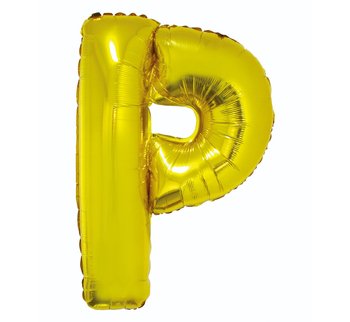 Balon foliowy, litera P, złoty, 81 cm - GoDan