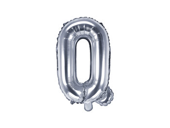 Balon foliowy, Litera Q, 35 cm, srebrny - PartyDeco