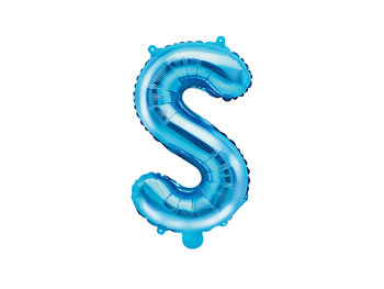Balon foliowy, Litera S, 35 cm, niebieski - PartyDeco
