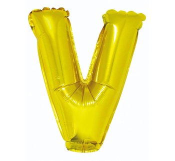 Balon foliowy, litera V, złoty, 35 cm - GoDan