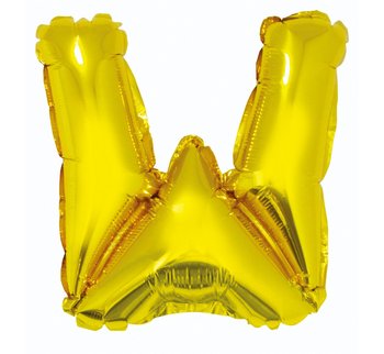 Balon foliowy, litera W, złoty, 35 cm - GoDan