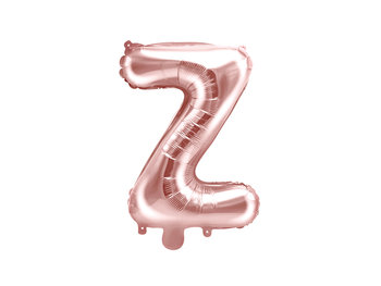 Balon foliowy, Litera Z, 35 cm, różowe złoto - PartyDeco