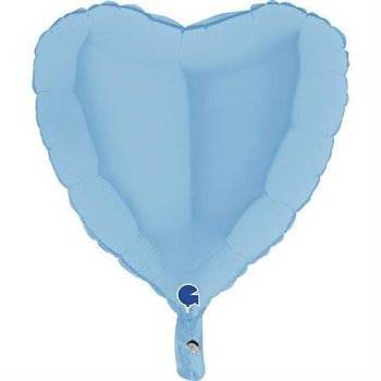 Balon Foliowy - Matowe Niebieskie, Serce 46 cm, Grabo